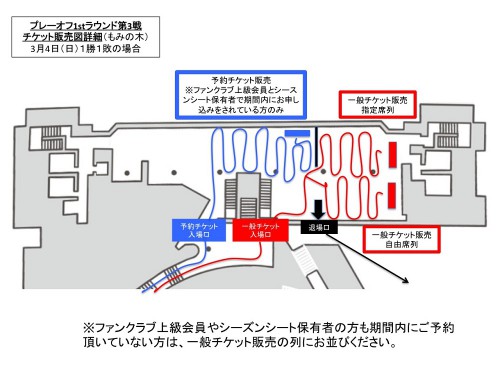 2018プレーオフファーストラウンド第3戦チケット販売方法図HP